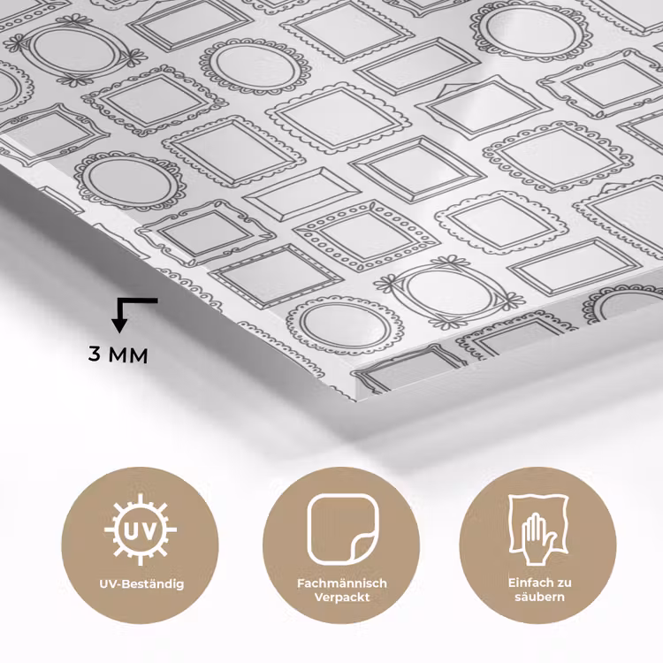 Lijsten - Patroon - Decoratie - Schets - Zwart-wit plexiglas 5mm klein -wsfeer2_DE