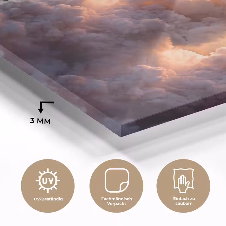 Glasbild - Raumfahrzeug – Start – Sterne - Ruimtevaartuig - Lancering - Sterren plexiglas 5mm klein