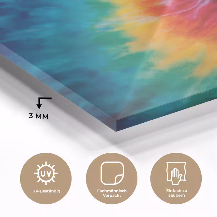 Regenboog - Tie dye - Kleurrijk - Blauw plexiglas 5mm klein -wsfeer2_DE