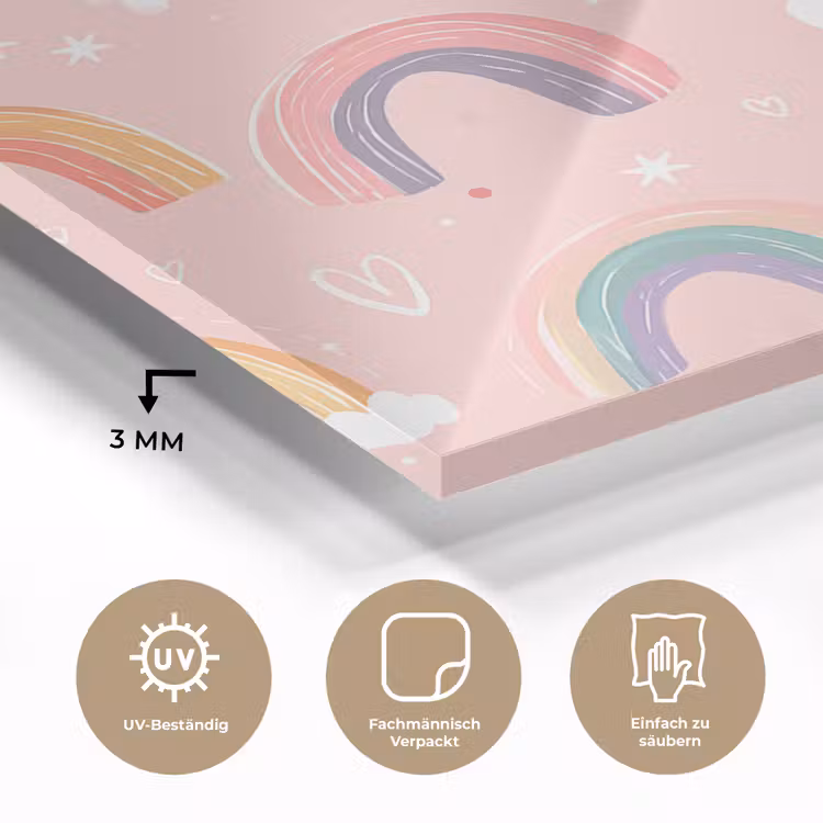 Regenboog - Patroon - Pastel - Handgetekend plexiglas 5mm klein -wsfeer2_DE