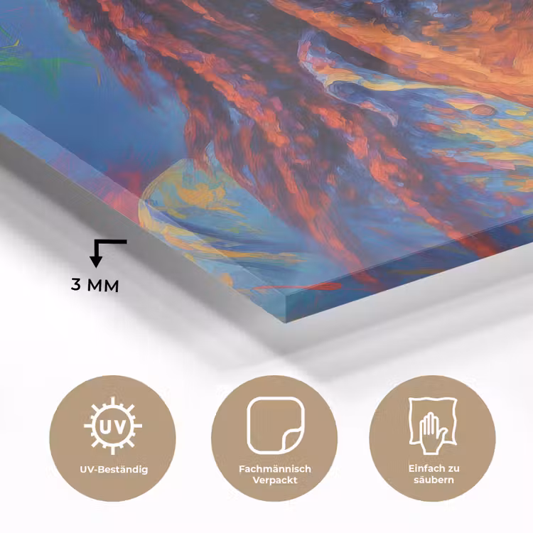Regenboogkleuren - Man - schilderij plexiglas 5mm klein -wsfeer2_DE