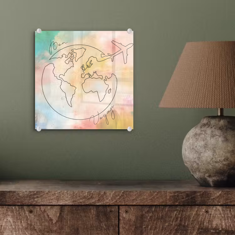 Voyage - Wereldbol - Pastel - Quote plexiglas 5mm klein -sfeer3
