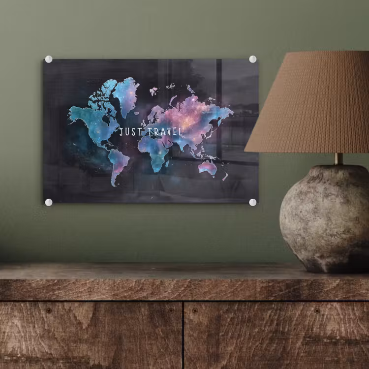 Travel - Sterrennevels - Wereldkaart - Krijtbord plexiglas 5mm klein -wsfeer2_DE