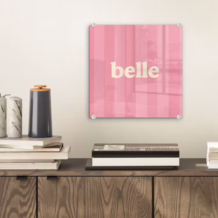 Roze - Gestreept - Belle plexiglas 5mm klein -sfeer1