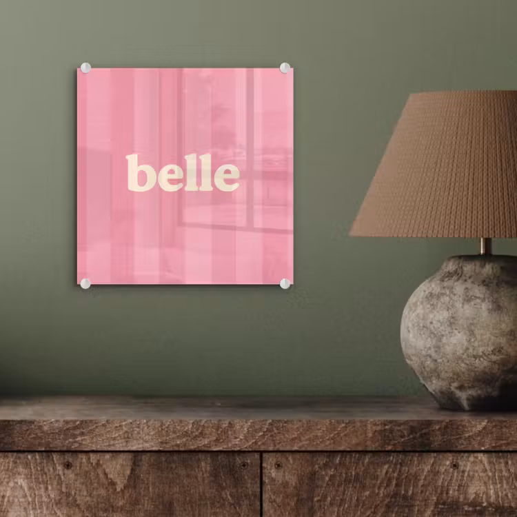 Roze - Gestreept - Belle plexiglas 5mm klein -sfeer3