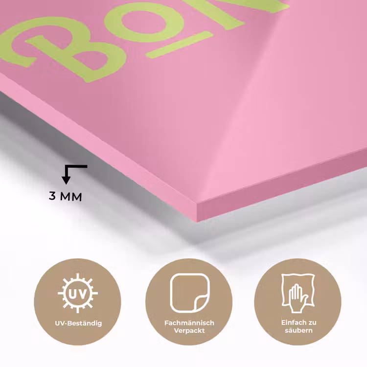 Roze - Groene Bonjour - art-deco plexiglas 5mm klein -wsfeer2_DE