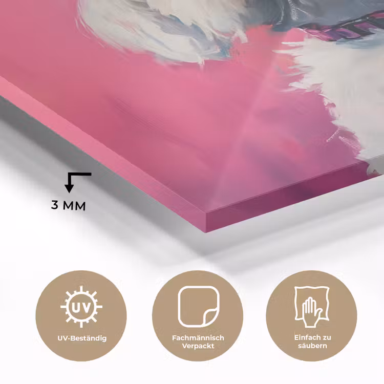 Pink - Hond - Bubbel plexiglas 5mm klein -wsfeer2_DE
