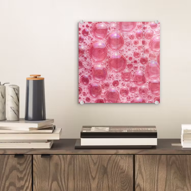Roze - Schuim - Bubbels plexiglas 5mm klein -sfeer1