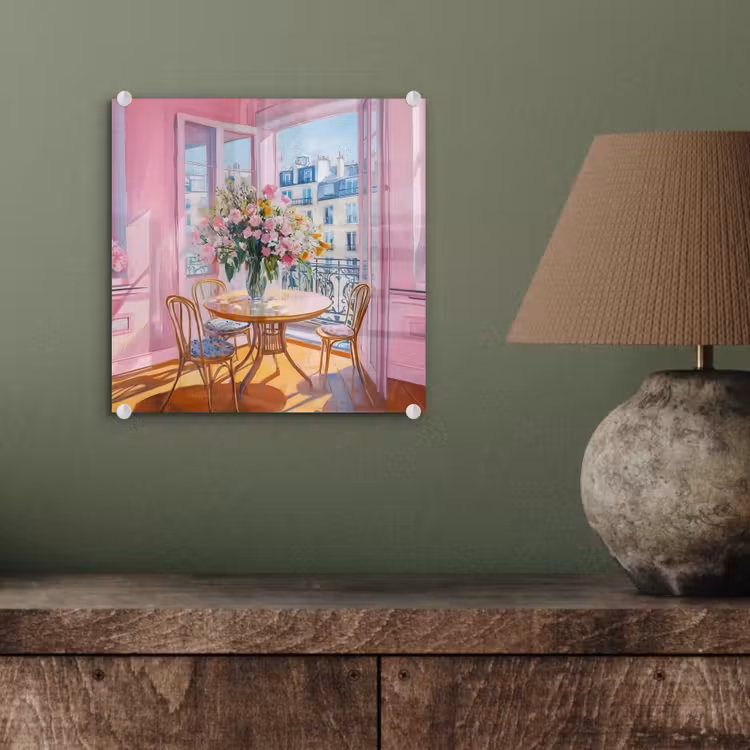 Pink - City - Bloemen plexiglas 5mm klein -sfeer3