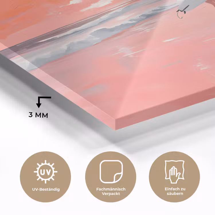 Roze - Surfen - Zee plexiglas 5mm klein -wsfeer2_DE