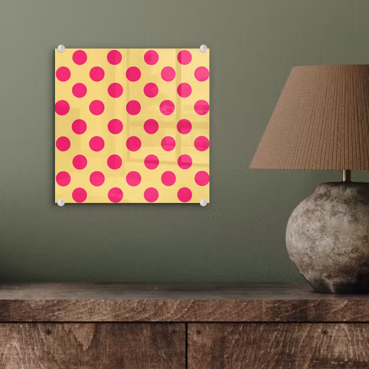 Roze - Stippen - Geel plexiglas 5mm klein 11 -sfeer3