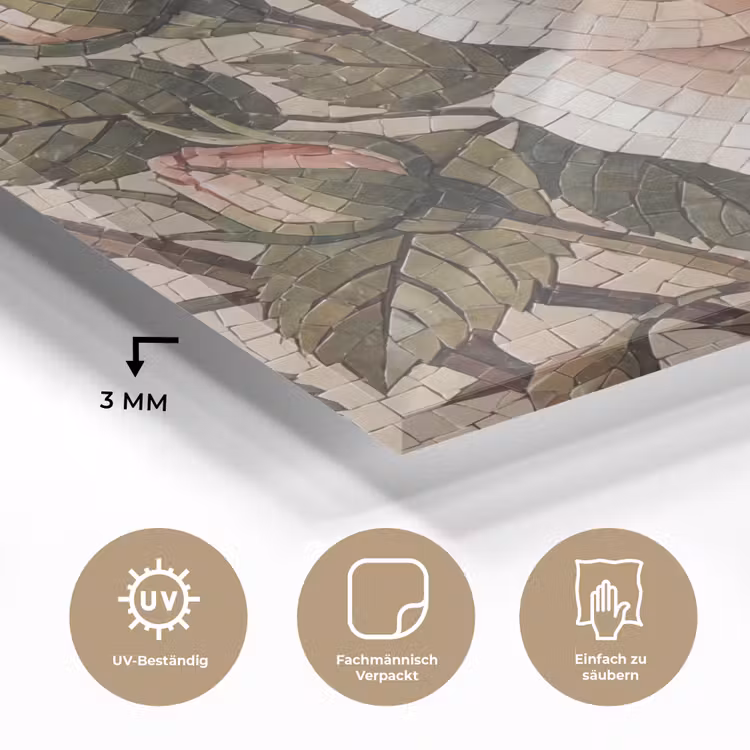 Roos - Mozaïek - Bloemen - Klassiek - Beige plexiglas 5mm klein -wsfeer2_DE
