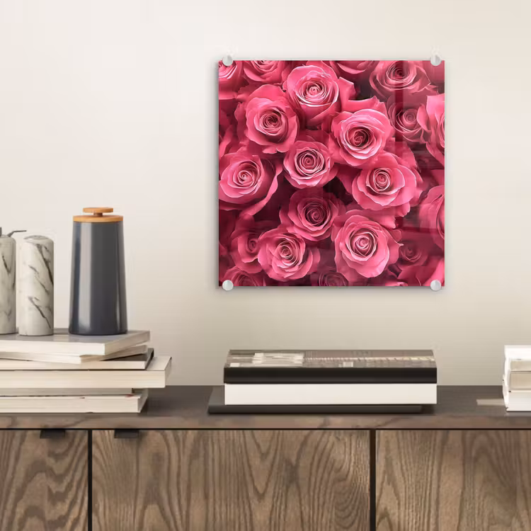 Rozen - Pink - Bloem plexiglas 5mm klein -sfeer1
