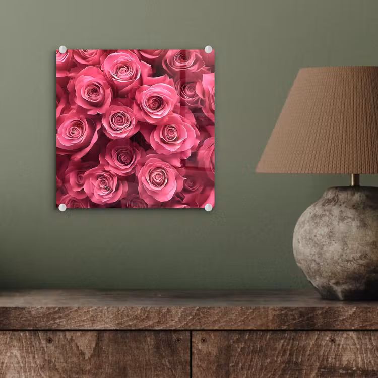 Rozen - Pink - Bloem plexiglas 5mm klein -sfeer3