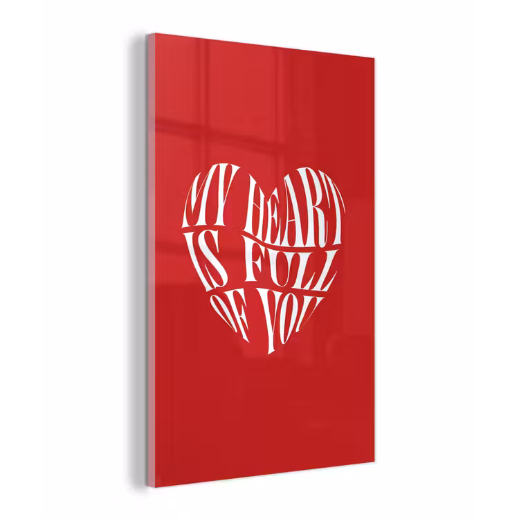 Rood - Hart- Tekst - Valentijn plexiglas 5mm klein -z3d