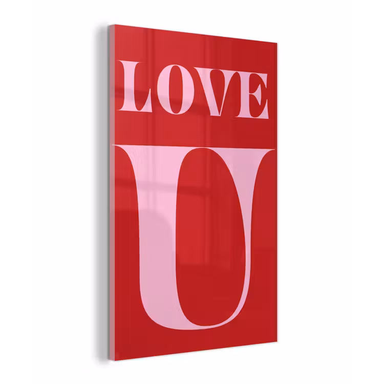 Rood - Love - Valentijn - Roze plexiglas 5mm klein -z3d
