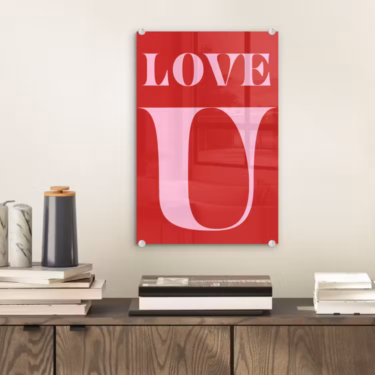 Rood - Love - Valentijn - Roze plexiglas 5mm klein -sfeer1
