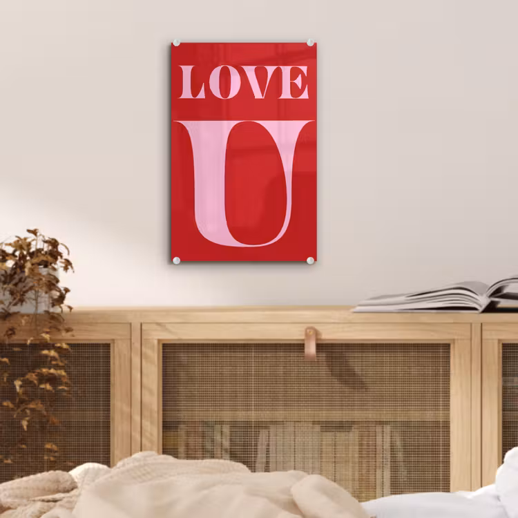 Rood - Love - Valentijn - Roze plexiglas 5mm klein -sfeer4