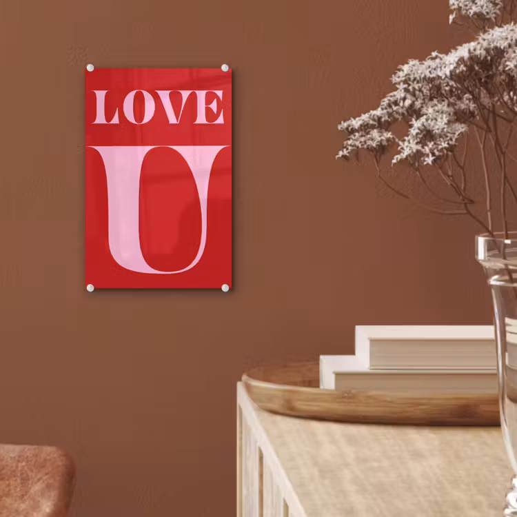 Rood - Love - Valentijn - Roze plexiglas 5mm klein -sfeer5