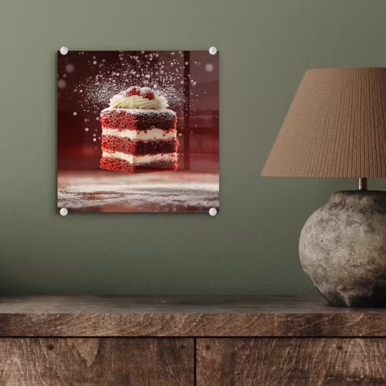 Rode - Velvet - Taart - Eten plexiglas 5mm klein -sfeer3