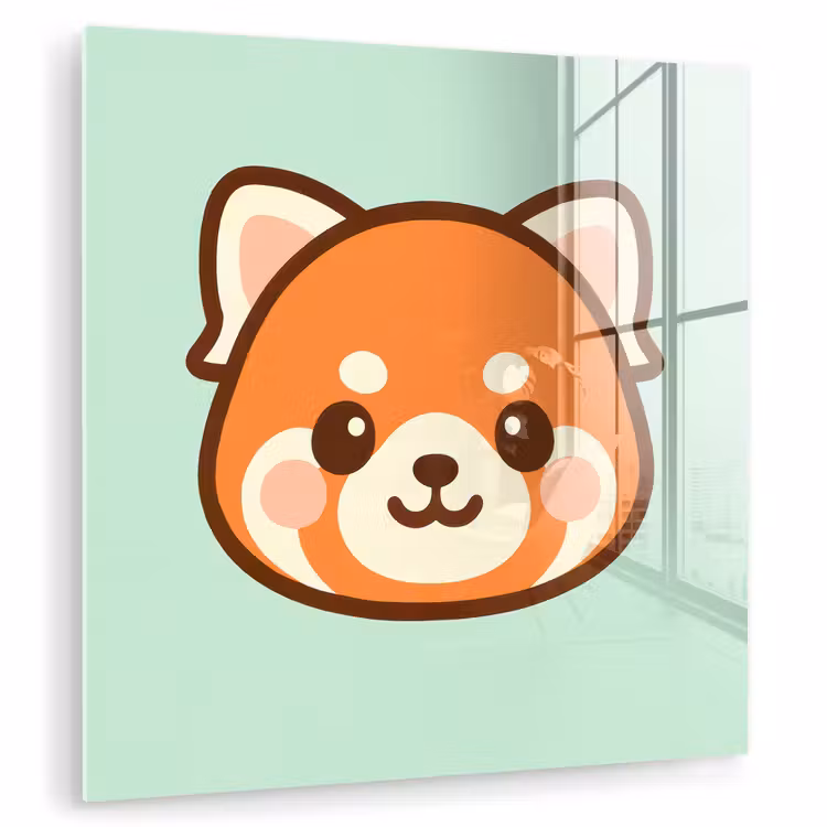 Rode panda - Groen - Cartoon plexiglas 5mm klein -zzzproduct_nieuw