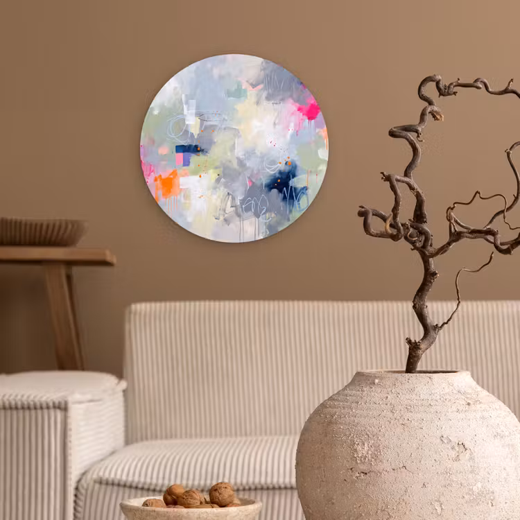 Glasbild Rund - Abstrakt – Farbenfroh – Modern – Kunst - Abstract - Kleurrijk - Modern - Kunst Wandcirkel plexiglas klein