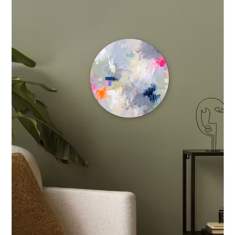 Glasbild Rund - Abstrakt – Farbenfroh – Modern – Kunst - Abstract - Kleurrijk - Modern - Kunst Wandcirkel plexiglas klein