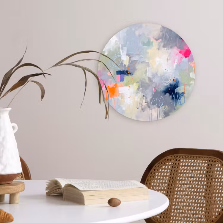 Glasbild Rund - Abstrakt – Farbenfroh – Modern – Kunst - Abstract - Kleurrijk - Modern - Kunst Wandcirkel plexiglas klein