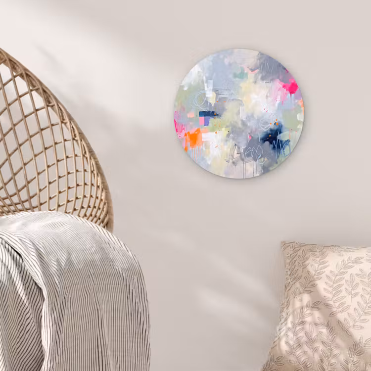 Glasbild Rund - Abstrakt – Farbenfroh – Modern – Kunst - Abstract - Kleurrijk - Modern - Kunst Wandcirkel plexiglas klein