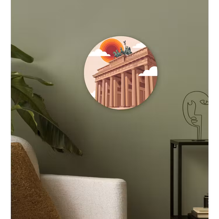 Glasbild Rund - Architektur – Brandenburg – Berlin – Sonnenuntergang – Historisch - Architectuur - Brandenburg - Berlijn - Zonsondergang - Historisch Wandcirkel plexiglas klein