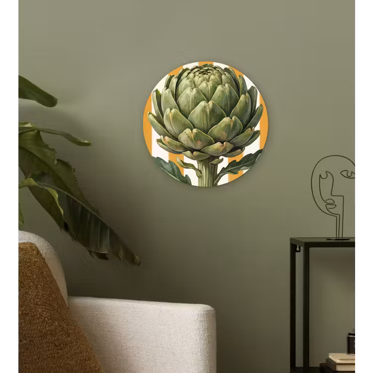 Glasbild Rund - Artischocke – Modern – Gemüse - Artisjok - Modern - Groente Wandcirkel plexiglas klein