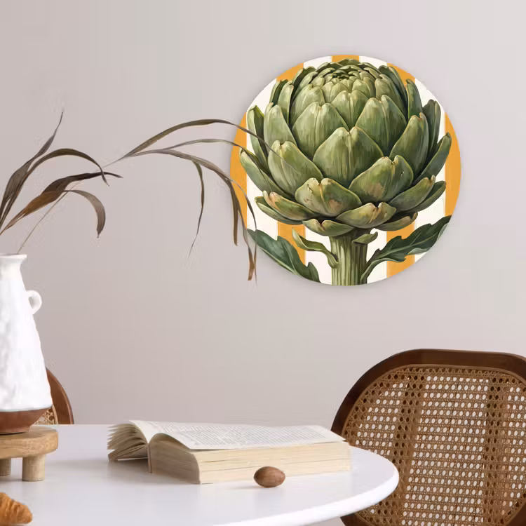 Glasbild Rund - Artischocke – Modern – Gemüse - Artisjok - Modern - Groente Wandcirkel plexiglas klein