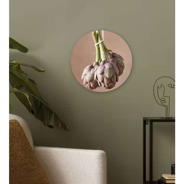Glasbild Rund - Artischocken – Hängend – Gemüse - Artisjokken - Hangend - Groenten Wandcirkel plexiglas klein