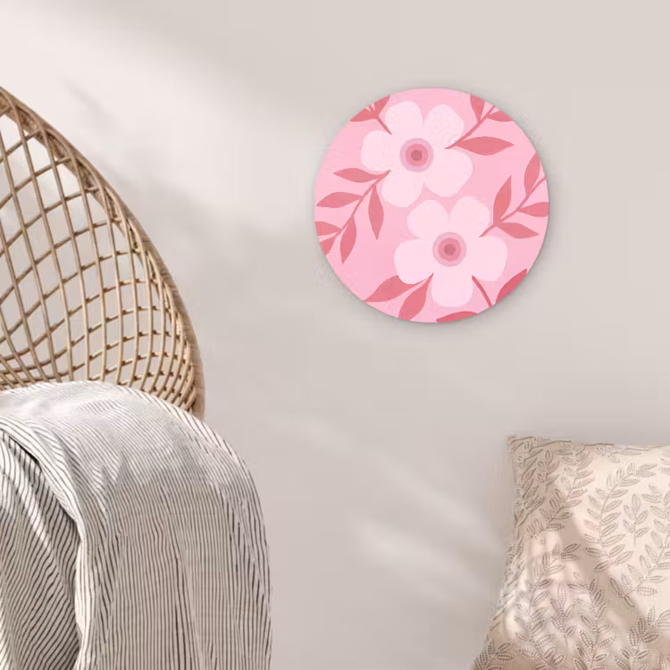 Glasbild Rund - Blumen – Abstrakt – Modern – Rosa – Natur - Bloemen - Abstract - Modern - Roze - Natuur Wandcirkel plexiglas klein