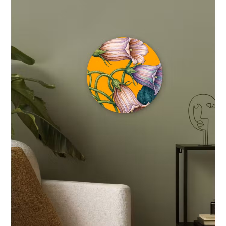Glasbild Rund - Blumen – Botanik – Gelb - Bloemen - Botanisch - Geel Wandcirkel plexiglas klein