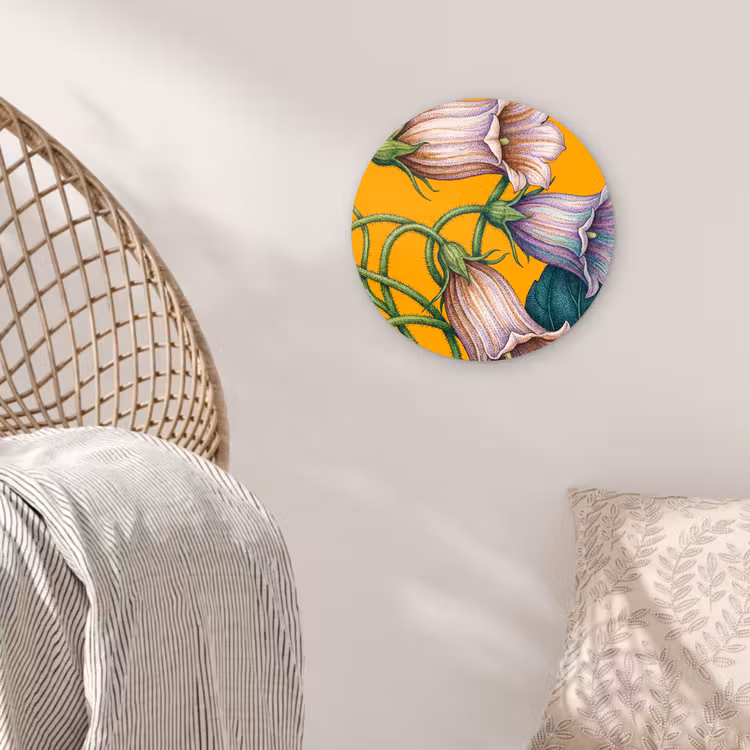 Glasbild Rund - Blumen – Botanik – Gelb - Bloemen - Botanisch - Geel Wandcirkel plexiglas klein