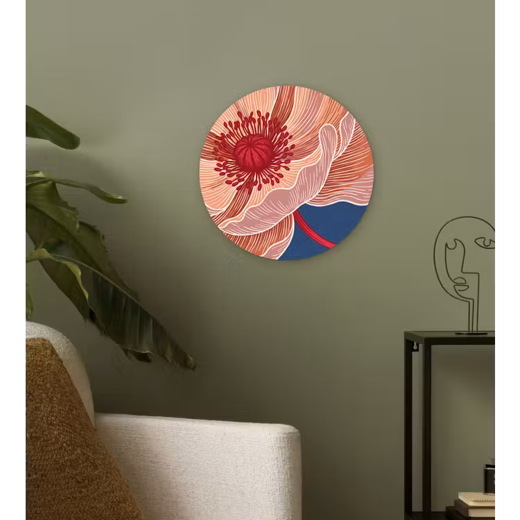 Glasbild Rund - Blumen – Modern – Abstrakt - Bloemen - Modern - Abstract Wandcirkel plexiglas klein