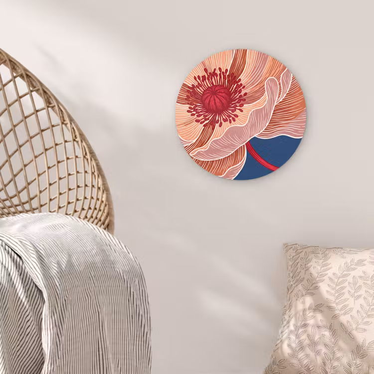 Glasbild Rund - Blumen – Modern – Abstrakt - Bloemen - Modern - Abstract Wandcirkel plexiglas klein