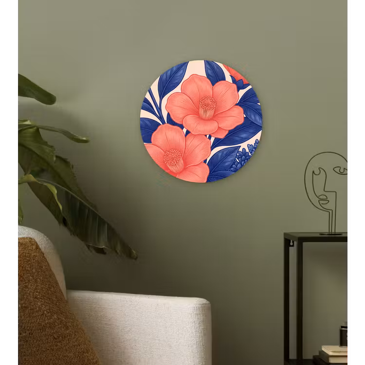 Glasbild Rund - Blüten – Blätter – Botanik - Bloemen - Bladeren - Botanisch Wandcirkel plexiglas klein