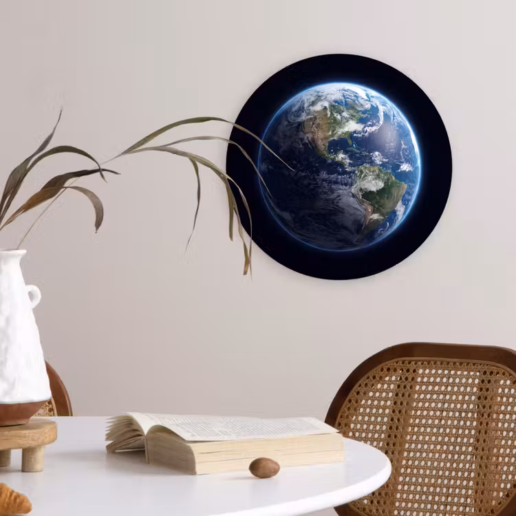 Glasbild Rund - Erde – Weltraum – Kosmos - Aarde - Ruimte - Kosmos Wandcirkel plexiglas klein
