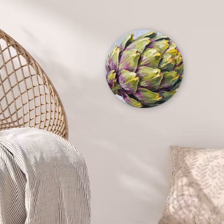 Glasbild Rund - Essen – Artischocke – Modern - Eten - Artisjok - Modern Wandcirkel plexiglas klein