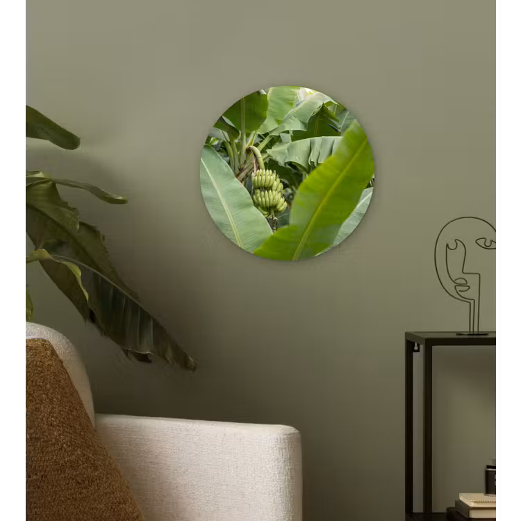 Glasbild Rund - Essen – Bananen – Plantage – Grün - Eten - Bananen - Plantage - Groen Wandcirkel plexiglas klein