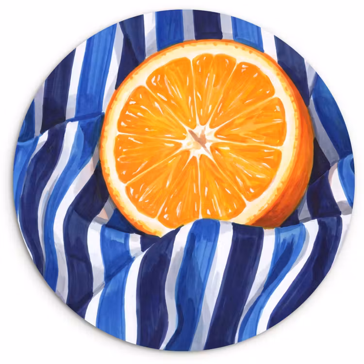 Glasbild Rund - Essen – Obst – Orange - Eten - Fruit - Oranje Wandcirkel plexiglas klein
