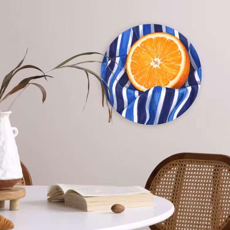 Glasbild Rund - Essen – Obst – Orange - Eten - Fruit - Oranje Wandcirkel plexiglas klein