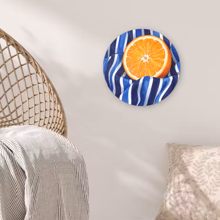Glasbild Rund - Essen – Obst – Orange - Eten - Fruit - Oranje Wandcirkel plexiglas klein