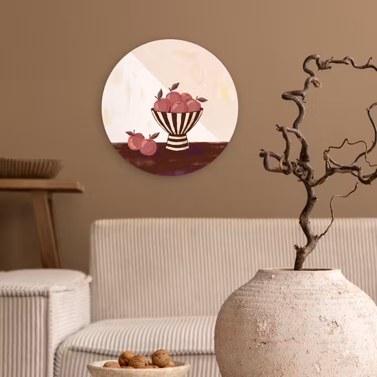 Glasbild Rund - Essen – Schale – Stillleben – Modern – Rot - Eten - Schaal - Stilleven - Modern - Rood Wandcirkel plexiglas klein