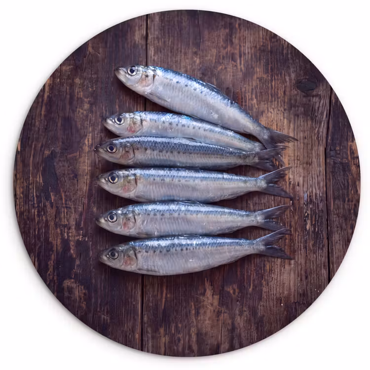 Glasbild Rund - Fisch – Holz – Essen - Vis - Hout - Eten Wandcirkel plexiglas klein