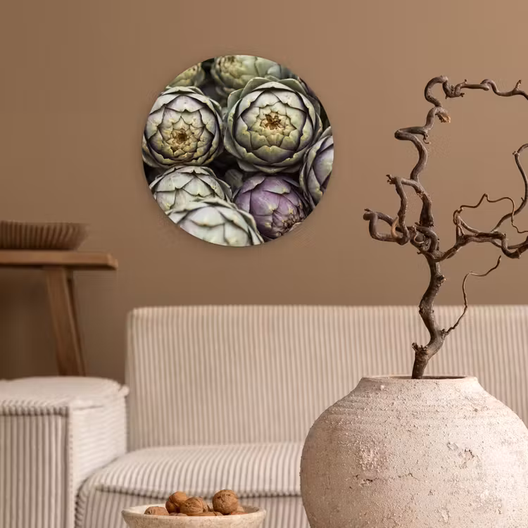 Glasbild Rund - Gemüse – Frisch – Essen - Groenten - Vers - Eten Wandcirkel plexiglas klein