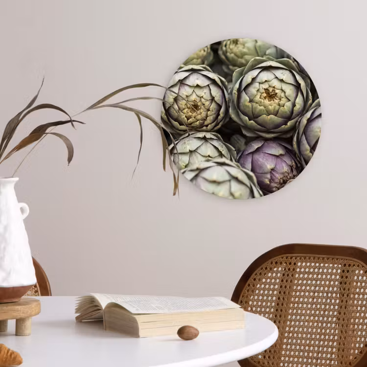 Glasbild Rund - Gemüse – Frisch – Essen - Groenten - Vers - Eten Wandcirkel plexiglas klein