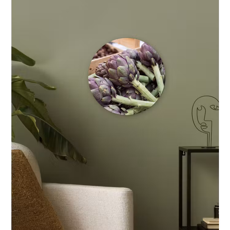 Glasbild Rund - Gemüse – Markt – Frisch - Groenten - Markt - Vers Wandcirkel plexiglas klein